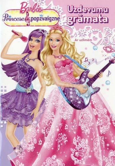Barbie Princese un popzvaigzne Uzdevumu grāmata ar uzlīmēm - latviešu valodā