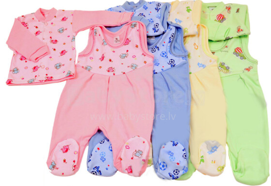 „Margo“ vaikiškas rinkinys - medvilniniai kūdikių marškiniai ir roplys su sagomis