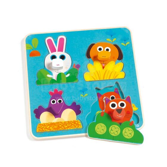 DJECO Wooden Puzzles Attīstošā puzle Fermanimo DJ01032