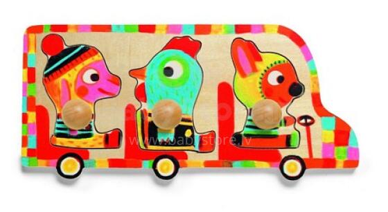 DJECO Wooden Puzzles Развивающий пазл Bus DJ01117