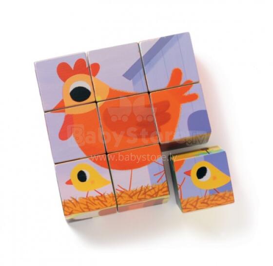 DJECO Educational wooden games Развивающая игра - кубики PiouPiou & Cie DJ01950