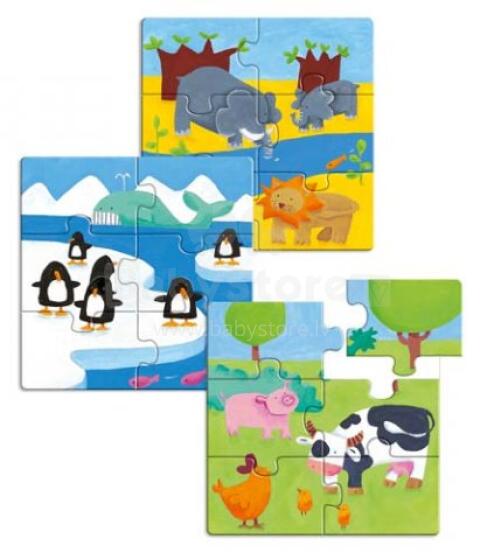 DJECO Wooden Puzzles Attīstošā puzle DuoAnimo DJ01552