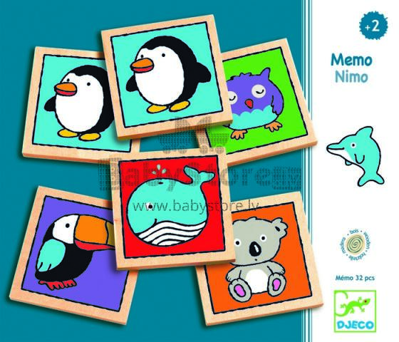 DJECO Wooden Puzzles Attīstošā puzle Memo nimo DJ01637