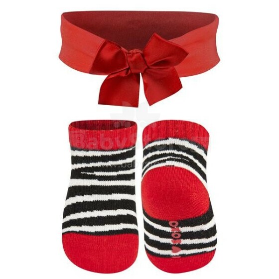 SOXO Baby 64215 Комплект Хлопковые стильные носки для девочки 0-12м. + лента на голову