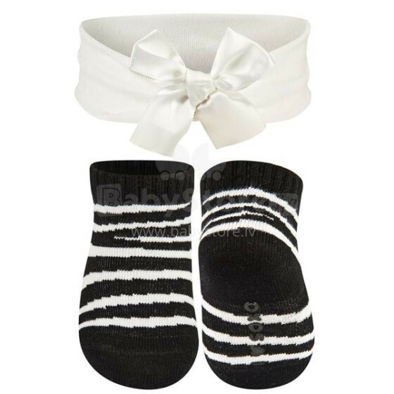 SOXO Baby 64215 Комплект Хлопковые стильные носки для девочки 0-12м. + лента на голову