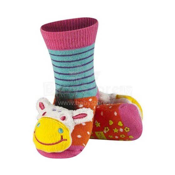 SOXO Baby 64406 AntiSlip ABS Носочки фроте для младенцев с 3D игрушкой-погремушкой 0/24+  