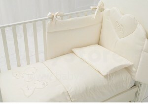 Baby Expert Cuore di Mamma Cream Art.49330 Комплект изысканного детского постельного белья из 4-х частей