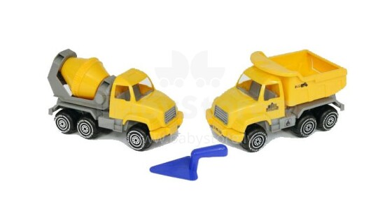 PLASTO 1637P - Set: concrete mixer truck and shovel
