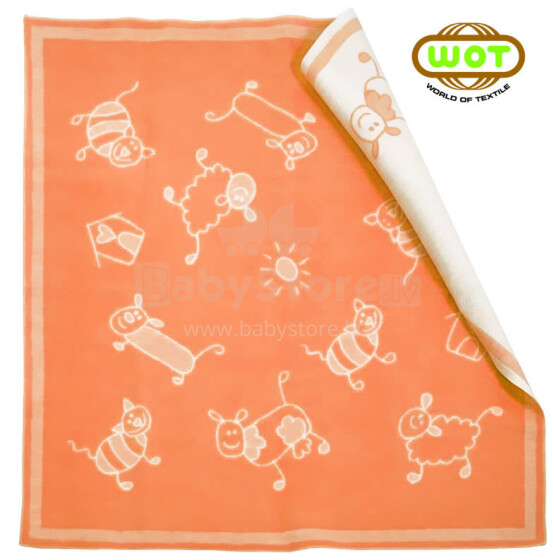 WOT ADXS 006/1095 PETS 2 Aukštos kokybės vaikiška medvilninė antklodė (antklodė) 100x118 cm