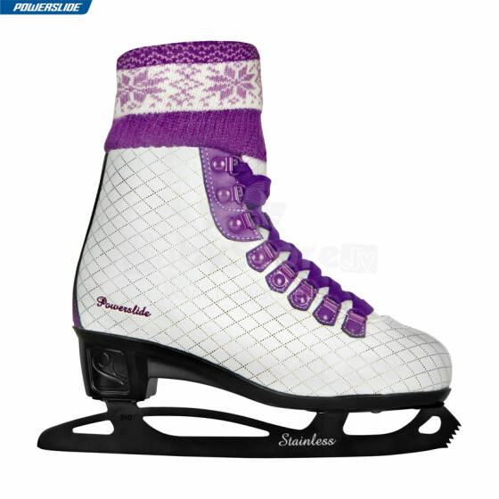 Powerslide ice Elle white/ purple sieviešu ledus slidas 902119