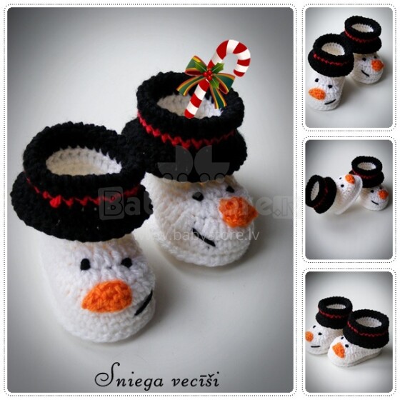 Divas Pekas Handmade Рождественская коллекция 2013! Вязанные Детские пинеточки для новорожденных