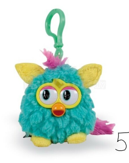 HASBRO Mīkstā rotaļlieta-piekariņš ar skaņu Furby Famosa 8 cmCrazy Swirl (760010452-1)