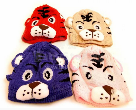 Baby Hat Art.62250064  bērnu adīta cepure ar lencītēm