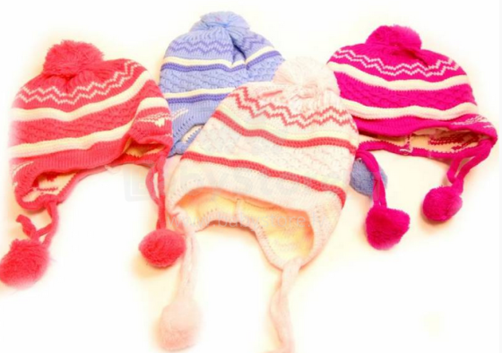 Baby Hat Art.62250068 bērnu adīta cepure ar lencītēm