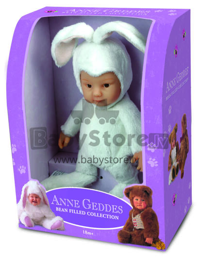 Anne Geddes Кукла авторская Младенец-кролик белый ,20 см, AN 579407