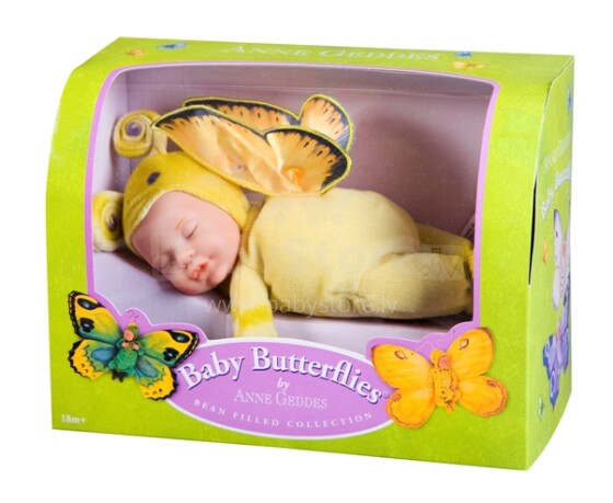 Anne Geddes doll sleeping butterfly lime AN 579117