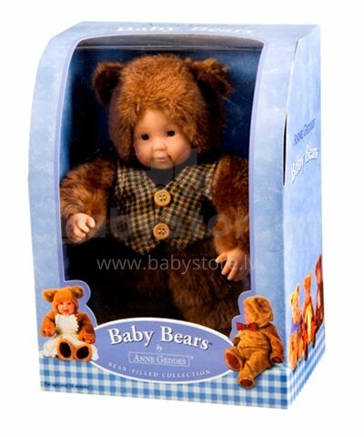 Anne Geddes Кукла авторская младенец Мишка Teddy в жилетке ,23 см, AN 542941