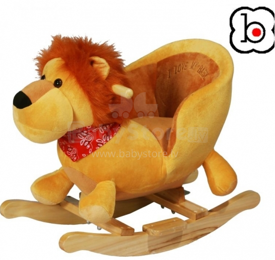 Babygo'15 Lion Rocker Plush Animal Bērnu Koka Šūpoles - ar mūziku