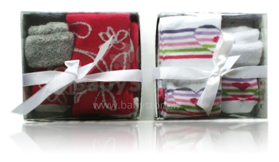 „Kolorino Dewex GiftBox“ stilingos vaikų pėdkelnės su zuikiais dovanų dėžutėje [56/62; 68 / 74cm]