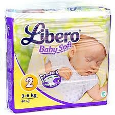 „Libero Baby Soft“ 2 vystyklai (3-6 kg) 88 vnt.