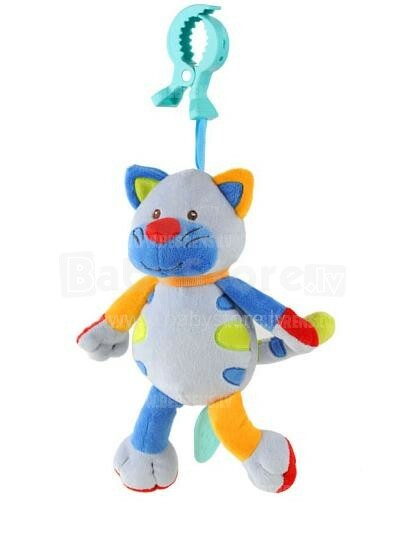 BabyOno 1302 Велюровая,подвесная игрушка с вибрацией Смеющийся котенок