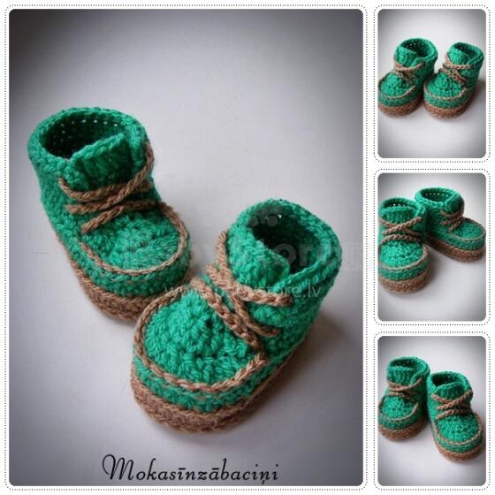 Divas Pekas Handmade Adīti bērnu kurpites jaundzimušajiem (roku darbs)
