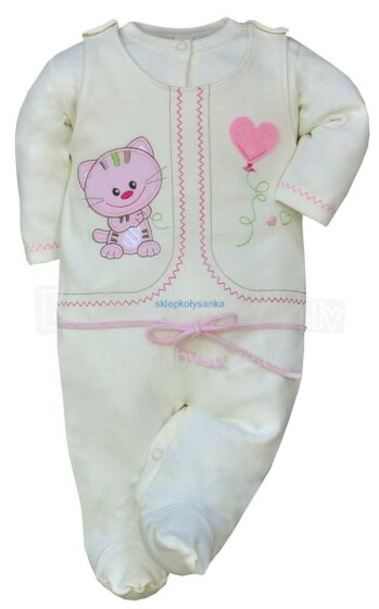 Vaikų rinkinys „Bobas 1422 Mosquito“ - medvilniniai kūdikių marškiniai ir roplys su sagomis