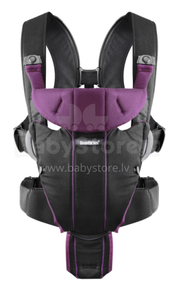 „Babybjorn Baby Carrier Miracle“ juoda violetinė 2014 metų kengūros krepšys - aktyviems tėvams ilgiems žygiams