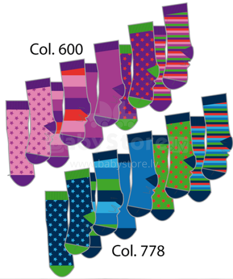 Pippi 3557 cotton socks Kokvilnas zeķes  1 gab .