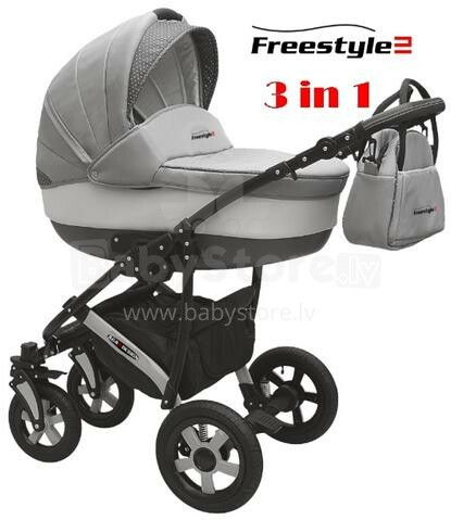 AGA Design'14 Freestyle 3 in 1 universalus vežimėlis pilkas