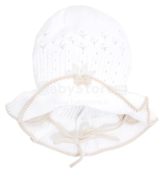 Lenne'14 Paula Art.14241-001  Knitted cap Вязанная детская хлопковая шапка для девочек на завязочках
