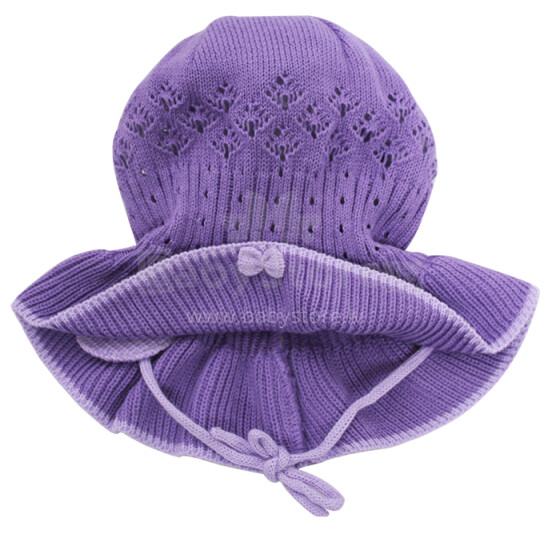 Lenne'14  Paula Art.14241-164  Knitted cap Вязанная детская хлопковая шапка для девочек на завязочках