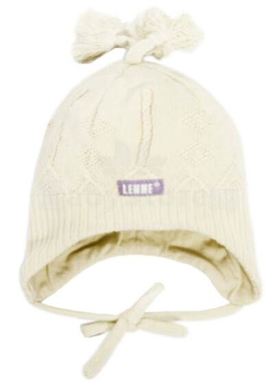 LENNE'14 - Sweety 14240-505 Knitted cap Вязанная хлопковая шапка для младенцев на завязочках