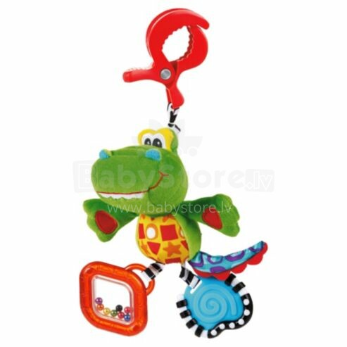 Playgro Dingly Dangly Разноцветная игрушка с клипсой и погремушками Крокодильчик
