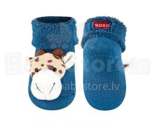 SOXO Baby 64376 Kojinės 3D gyvūnai su barškučiu 0-12
