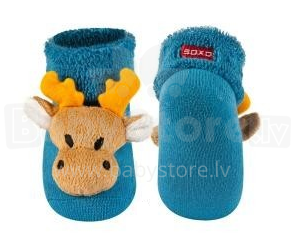 SOXO Baby 64383 3D gyvūnų kojinės su barškučiu 0-12