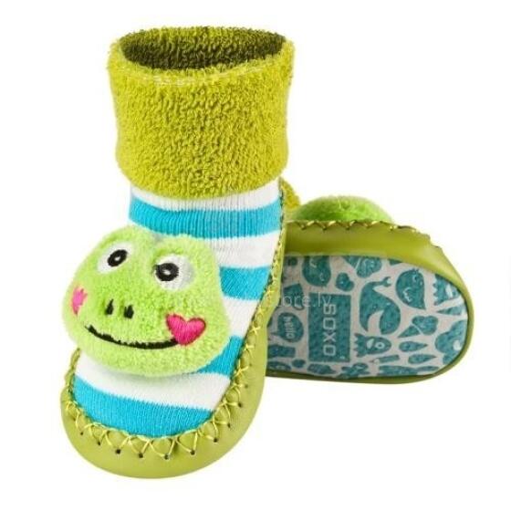 SOXO Baby 65373 Носочки-мокасины с кожаной подошвой и погремушкой