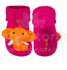SOXO Baby 65809 3D gyvūnų kojinės su barškučiu 0-12