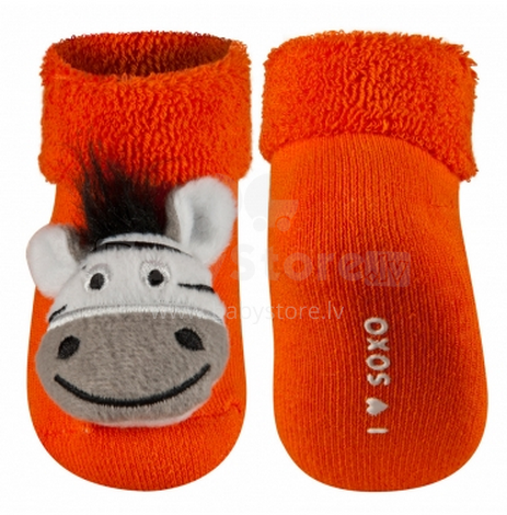 SOXO Baby 65861 3D gyvūnų kojinės su barškučiu 0-12