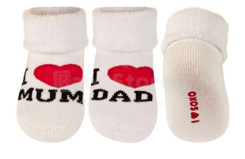SOXO Baby 66332  I love MUM I love DAD Фротэ носки с надписями 