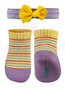 SOXO Baby 67360 Комплект Хлопковые стильные носки для девочки 0-12м. + лента на голову