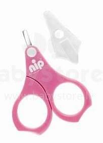 Nip 37076 Ножнички детские, короткое лезвие,розовые