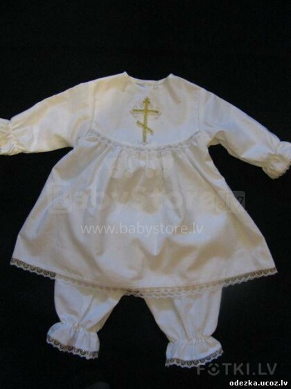 Vaikų krikštynų suknelė iš 100% medvilnės + kelnaitės