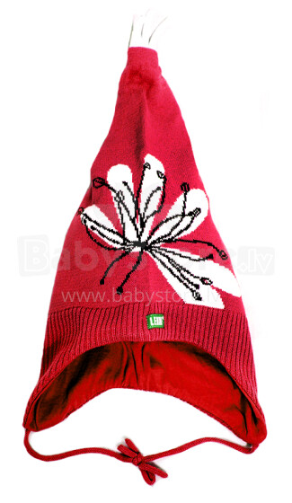 Lennne '14 Spring Art.14245 Knitted cap Вязанная детская хлопковая шапка для девочек на завязочках, цвет 203 (48-52cm)