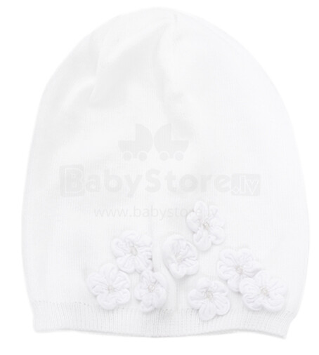 LENNE'14 - Blossom 14287-001 [52-56cm] Knitted cap Вязанная хлопковая шапка для младенцев на завязочках