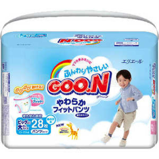 Goo.N (Гун)Трусики XXL 28 шт.  экологические трусики для мальчиков (от 13 до 25 кг)