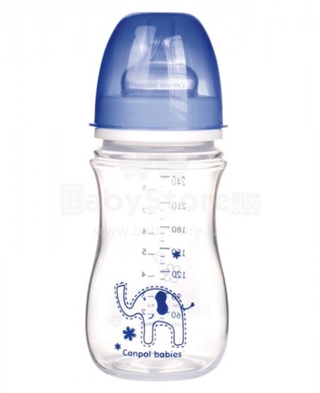 Canpol Babies 36/206 Бутылочка пластик 3-6m+, BPA, соска cиликоновая, 240 мл.