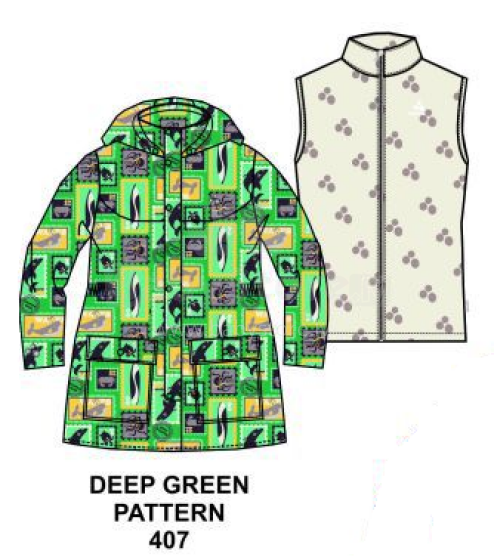 Huppa - 14' Cecil art. 1683BS00 Плащ-дождевик 2в1 (104-152см), deep green pattern