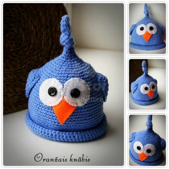 Divas Pekas Handmade Вязанная  Детская шапочка для новорожденных Птичка