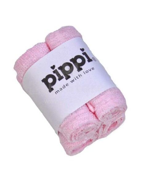 Pippi  Natural Facecloth Wipes Art.3396 Lightrose Dabīga pleca multifunkcionāla salvete 4 gb. (S)